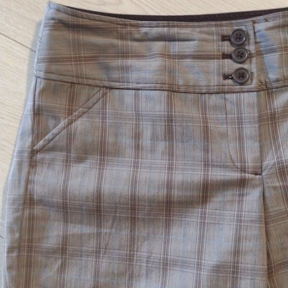 🆕 Women's Plaid w Teal Stripe  Cuffed 3 Button Bermuda Shorts By SMART SET!! - Picture 2 of 6